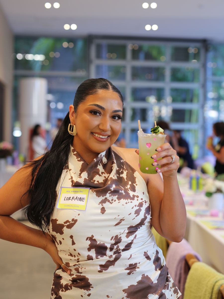 Smiling guest at a brand event